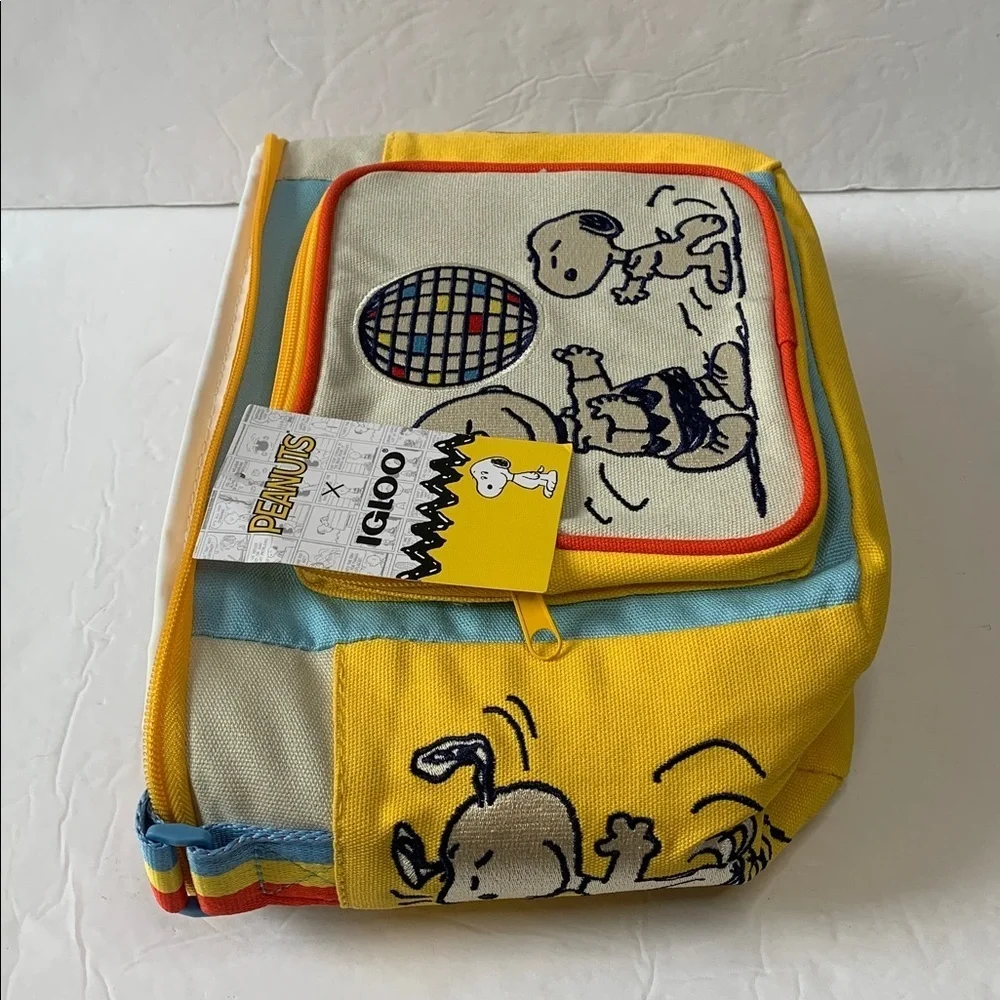 Peanuts Snoopy Charlie Brown 9 Can Square Cooler Bag Igloo Insulated NWT